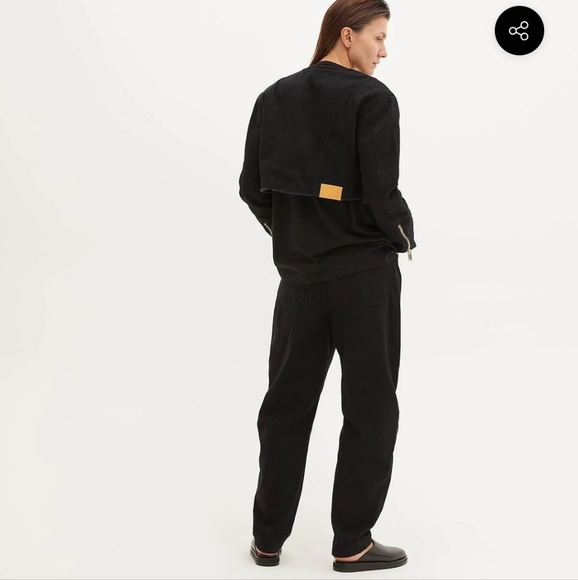 HALFBOY Banana Leg Jeans Women's 31 Black Denim barrel NWTs timeless luxury - Picture 2 of 12